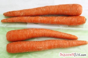 green bags carrots