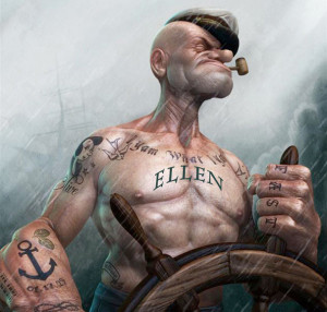 Popeye respects Ellen the Nautical Bad-ass