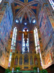 Santa Croce Church where Galileo and Michelangelo are buried