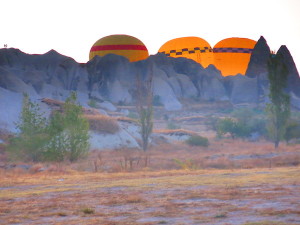 Ballons Rising in Cappadocia