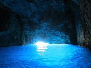 Blue Grotto Entrance in Meyisti Greece