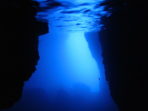 Blue Grotto from rear chamber of the cave