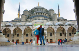 Ellen and me in front of the Blue Mosque