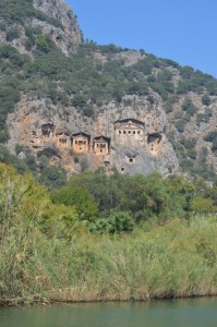 Lycian Tombs in the cliffs above Daylan, Turkey