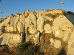 Pigeon Caves Cut into the Rock